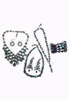 孔雀珍珠项链、手链和耳环